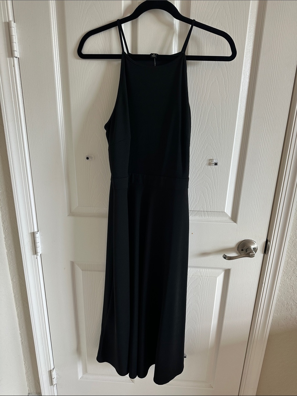 Classic Black Halter midi Dress